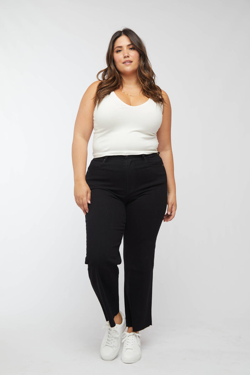 Aberdeen Ankle Crop High Rise Jean, Black