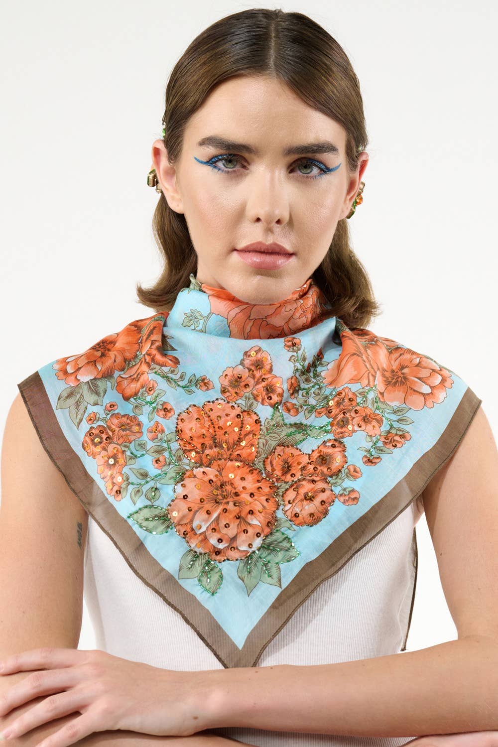 Beauty Hand Embellished Bandana Scarf