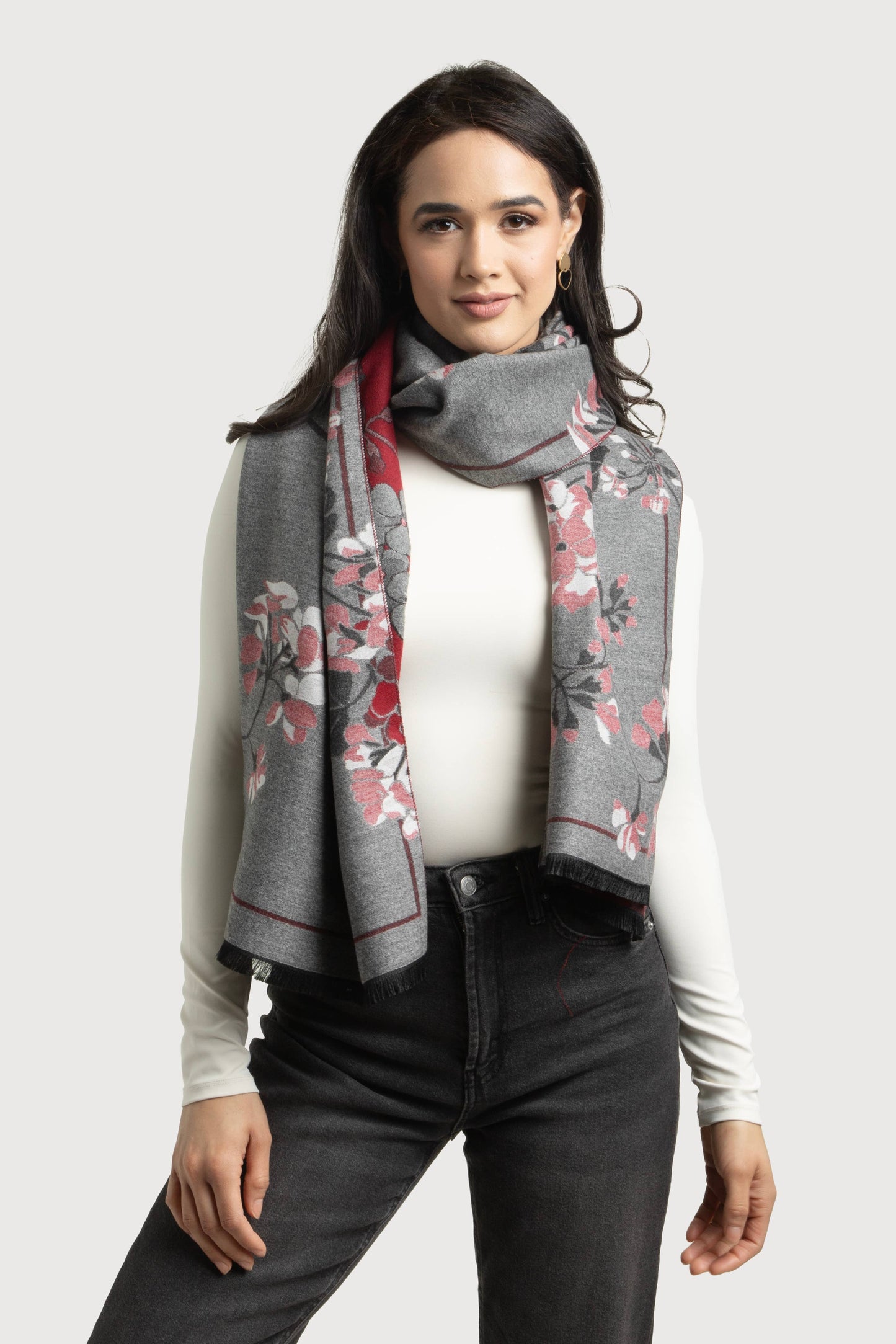 Reverse Floral Garden Printed Neck Scarf