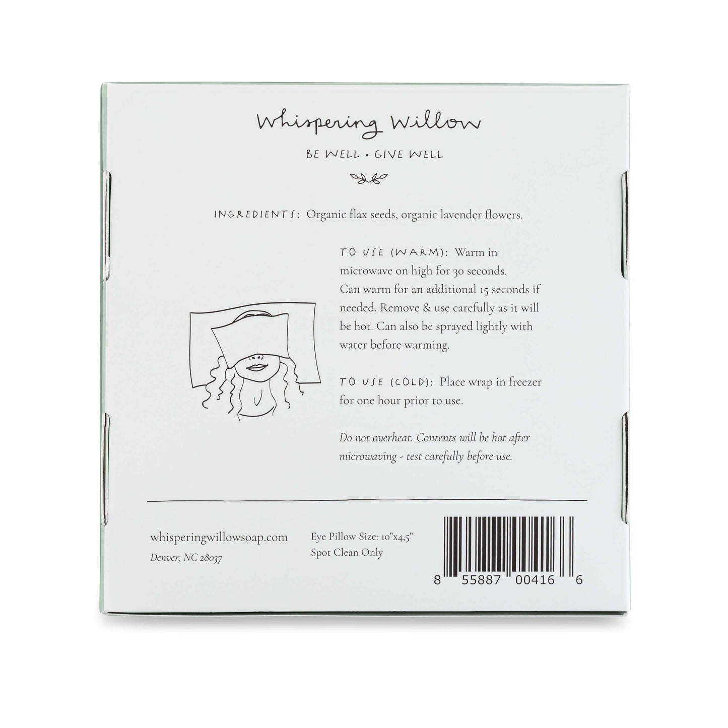 Weighted Eye Pillow - Lavender-Filled - Fern - Can be Heated