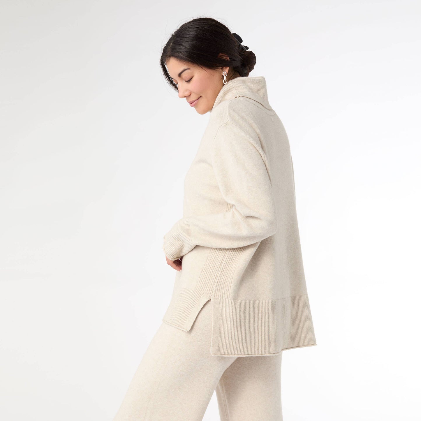 Heavenly-Luxe Cowl Neck with Rib Trim Detail