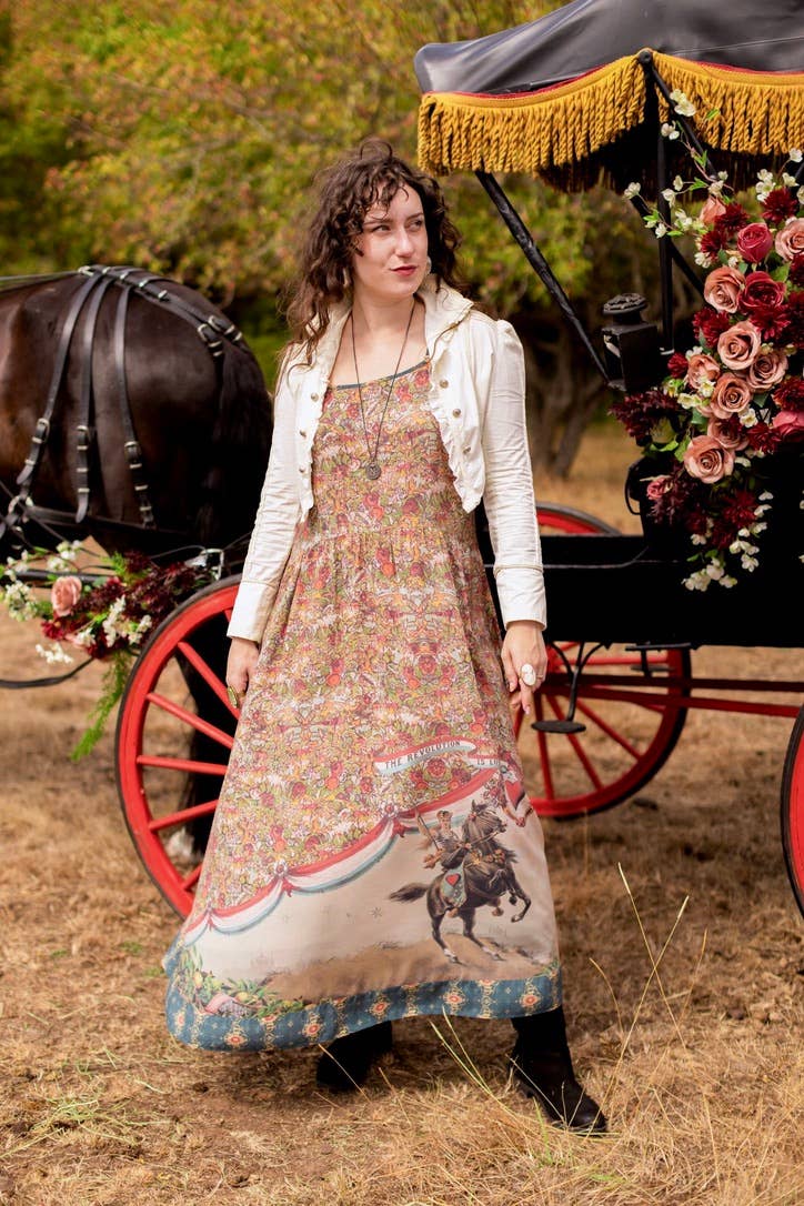 Love Revolution Bohéme Slip Dress w/ Sun, Horse & Florals