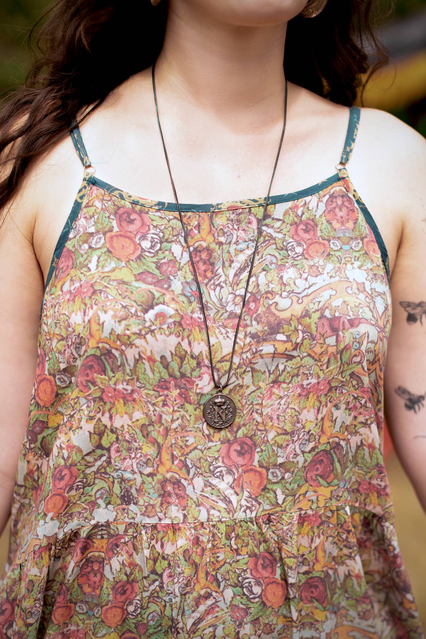 Love Revolution Bohéme Slip Dress w/ Sun, Horse & Florals
