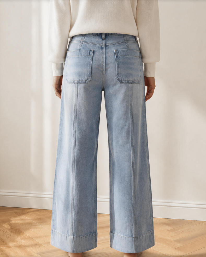 Ruby Drawstring Jeans | Wide Leg Ankle Denim