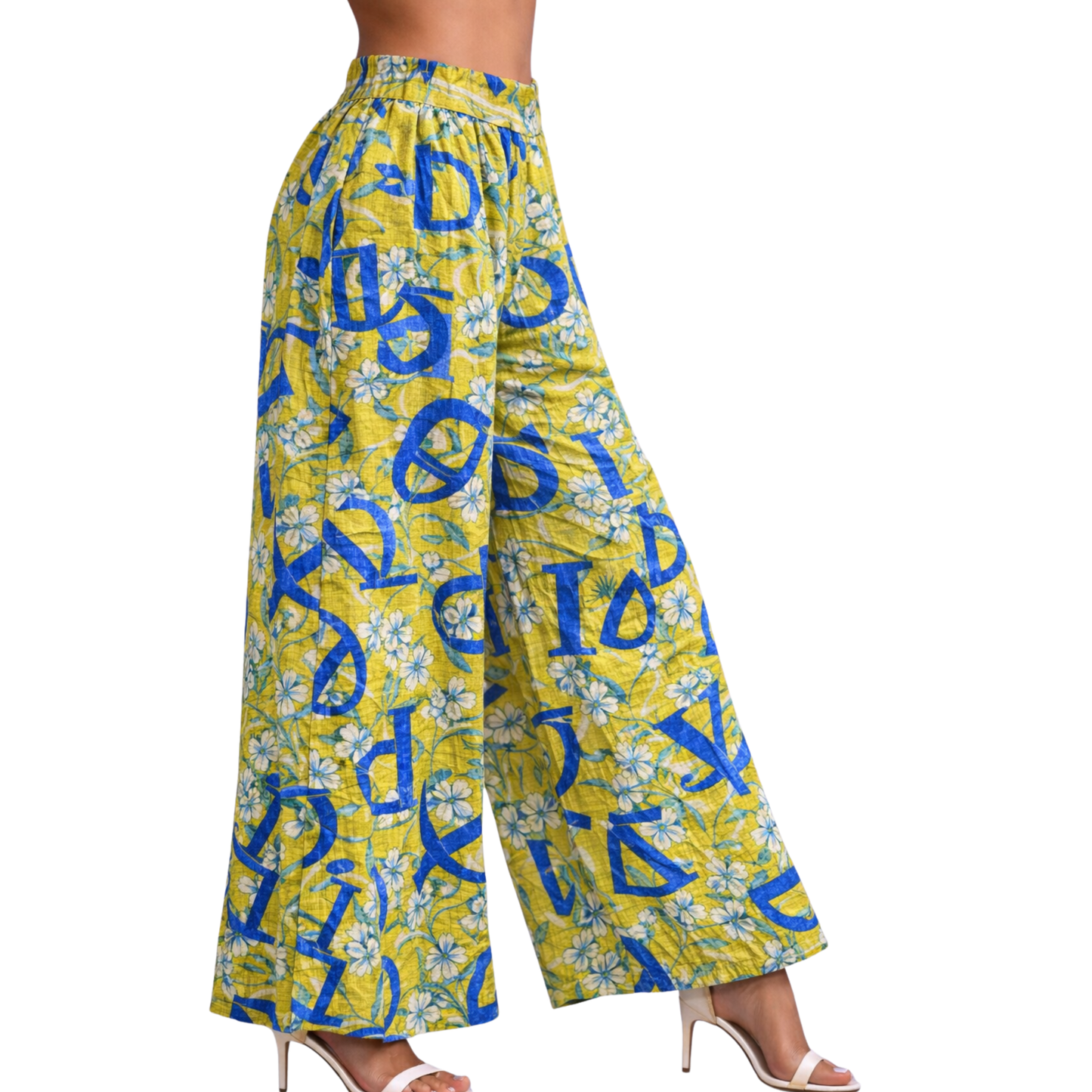 Rachel Linen Palazzo Pants – Flat Front – Artist Prints