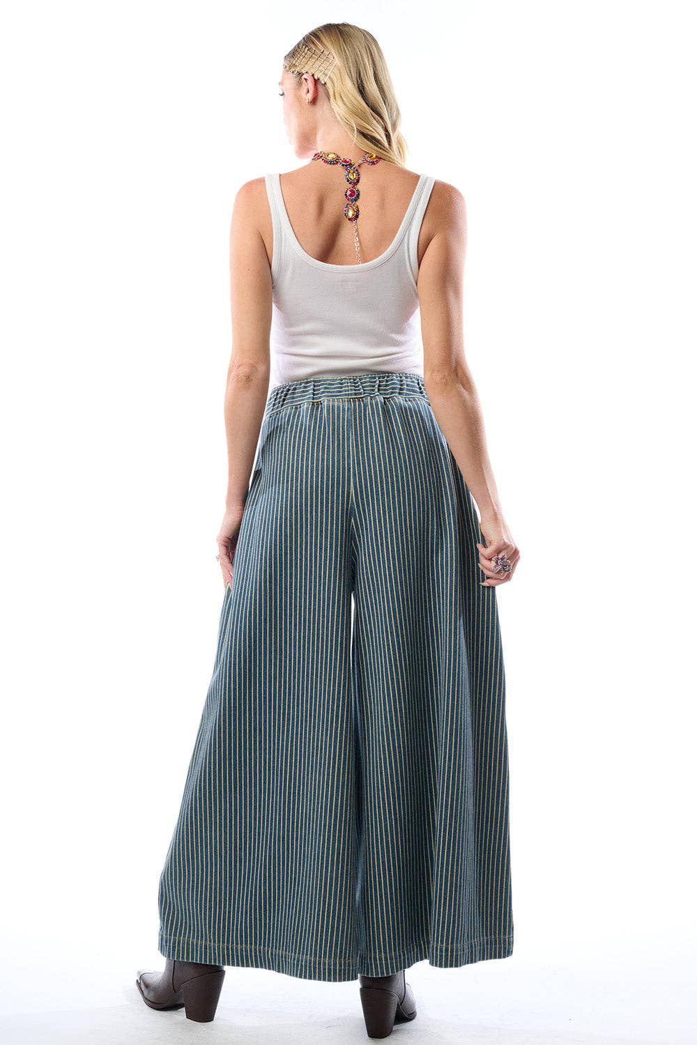 Adela Stripe Denim Pants