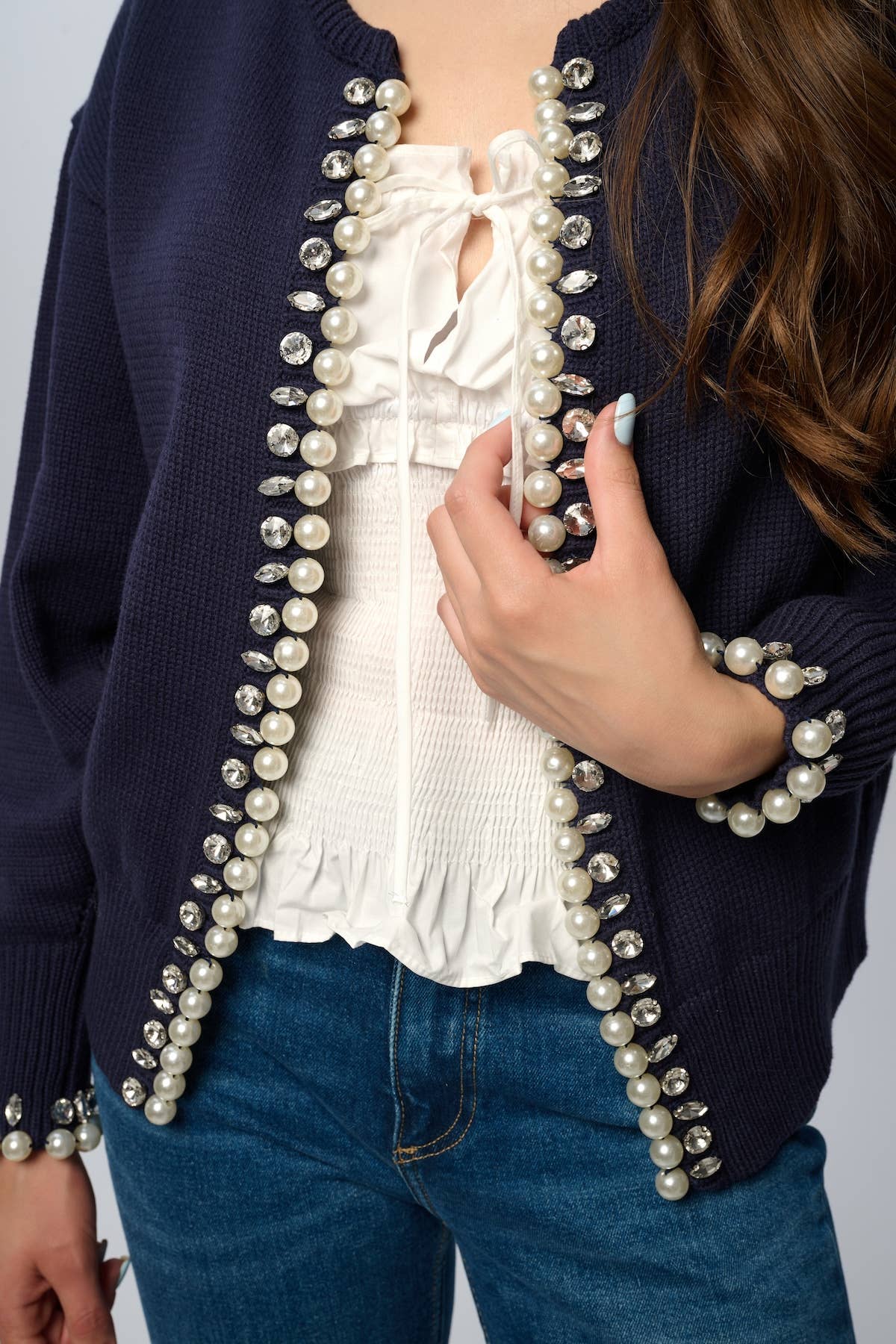 Pearl & Crystal Trim Cardigan