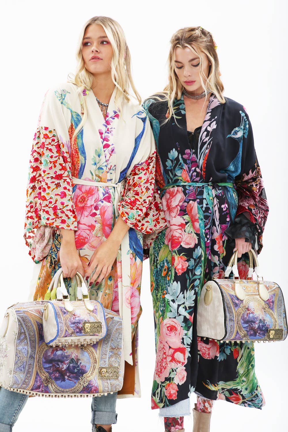 Sweet Fantasy Kimono | Peacock Floral Print | Women's Kimono