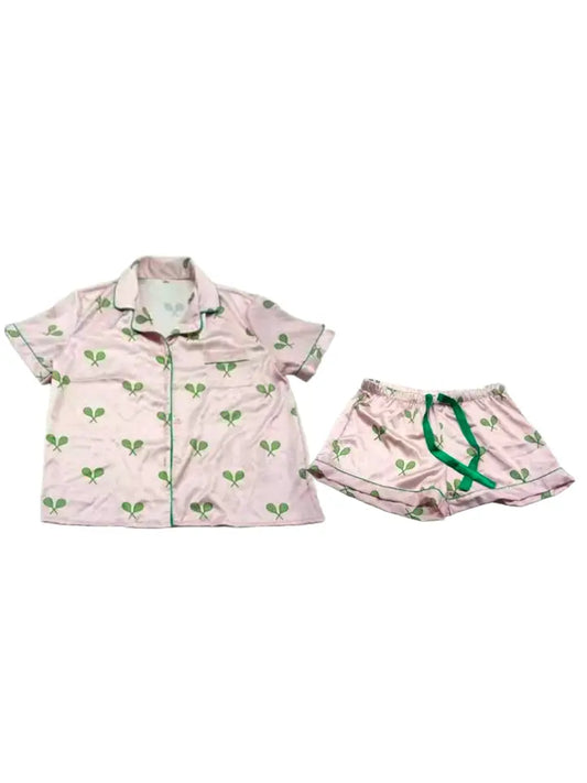 Satin Pajama Set - "Tennis Forever"