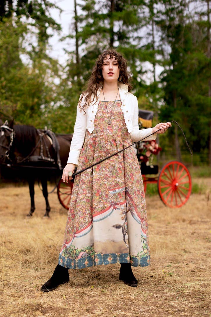 Love Revolution Bohéme Slip Dress w/ Sun, Horse & Florals