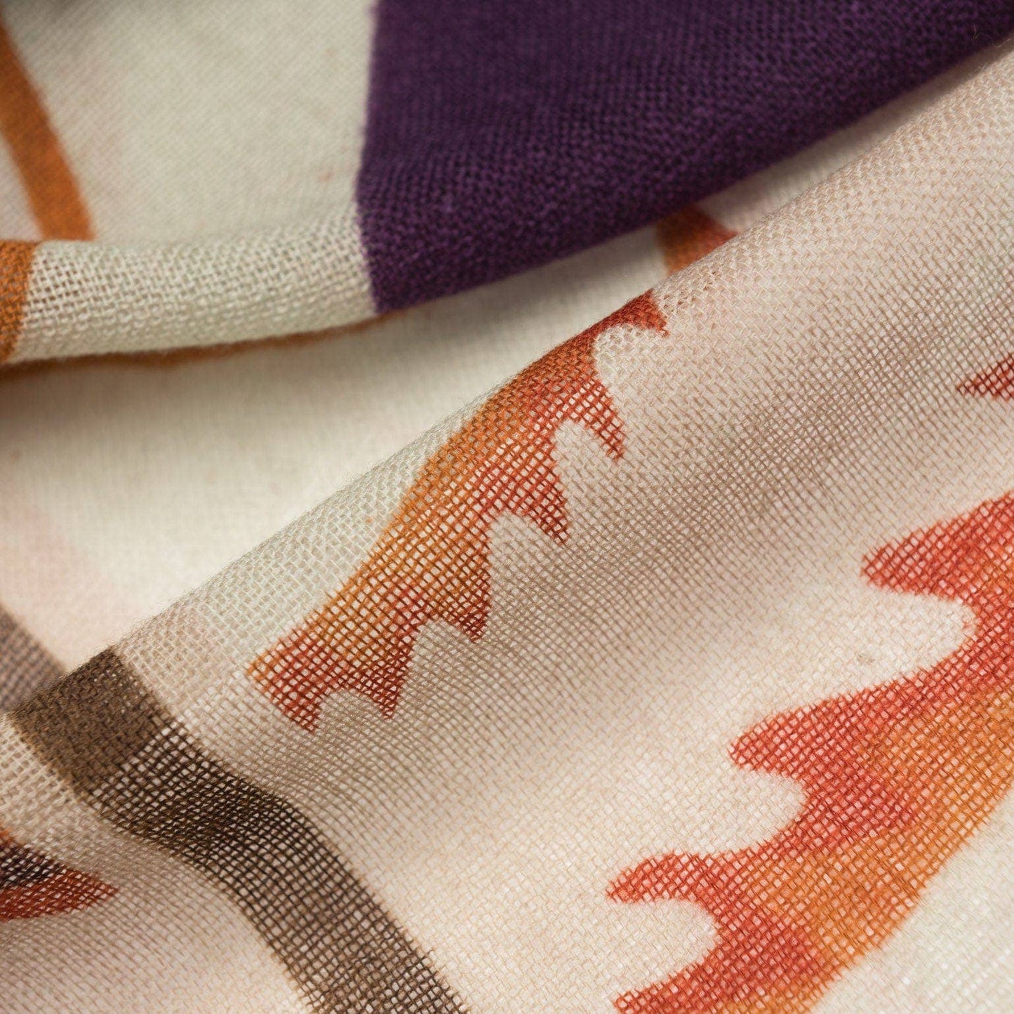 Irene - Wool Scarf - Rust and Purple