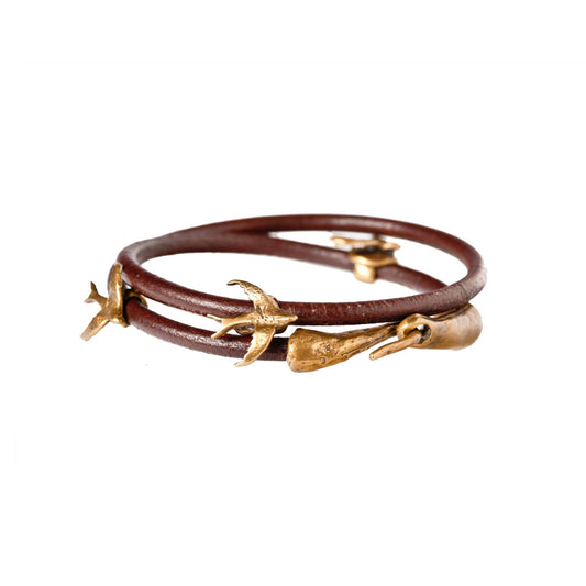 Women's Three Bird Leather Wrap 
