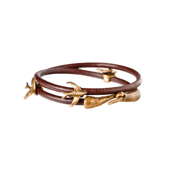 Women's Three Bird Leather Wrap 