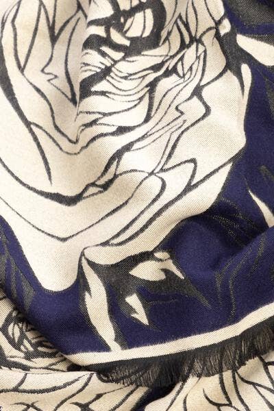 Fiore Reversible Rose Pattern Scarf