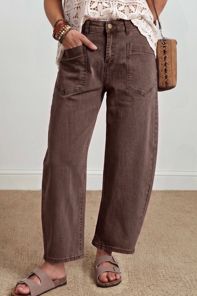 Briar Coffee Barrel Jeans | Patch Pocket Denim