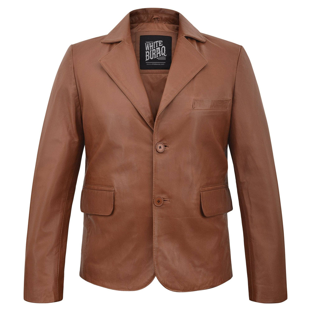 Men's Lambskin Leather Two-Button Blazer