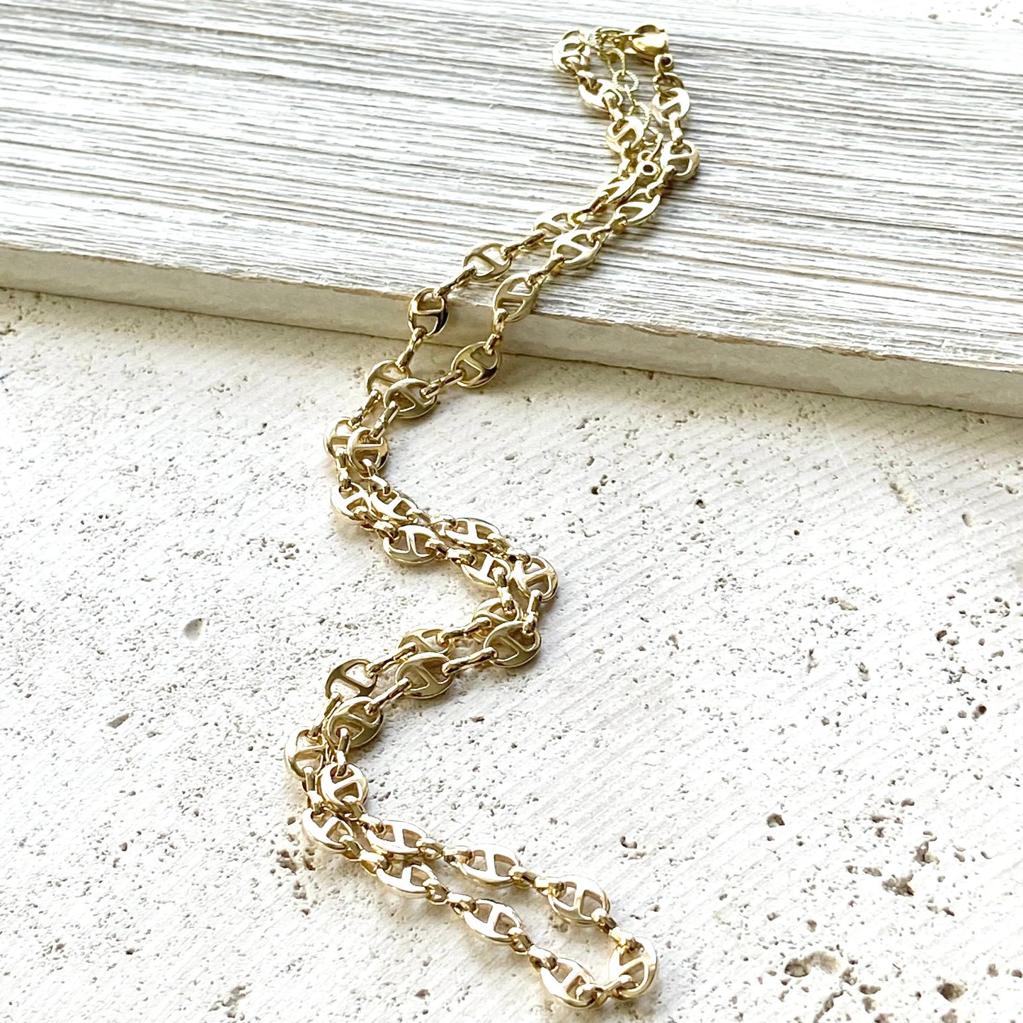 Layering necklace crystal bean chain 