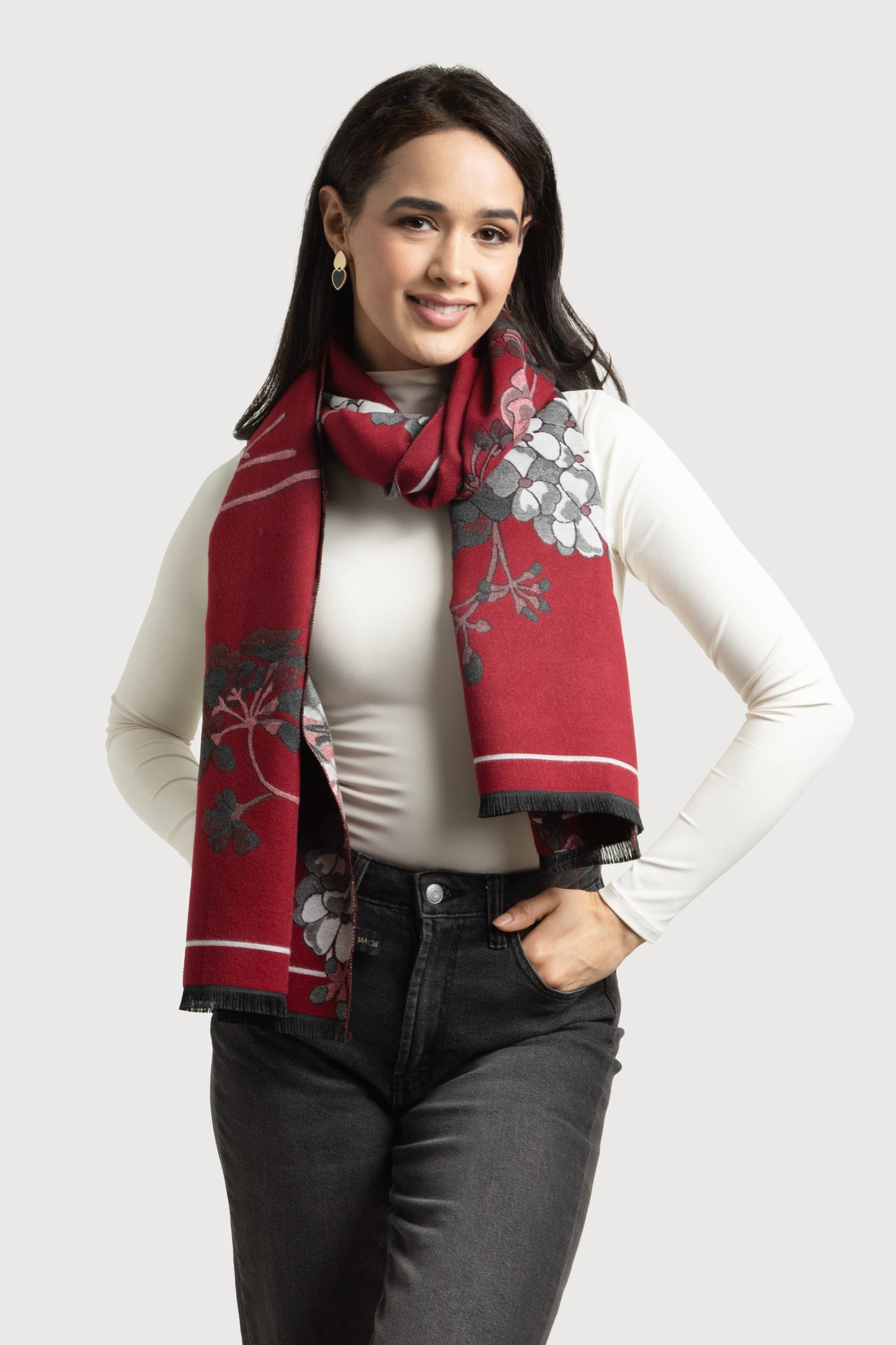 Reverse Floral Garden Printed Neck Scarf