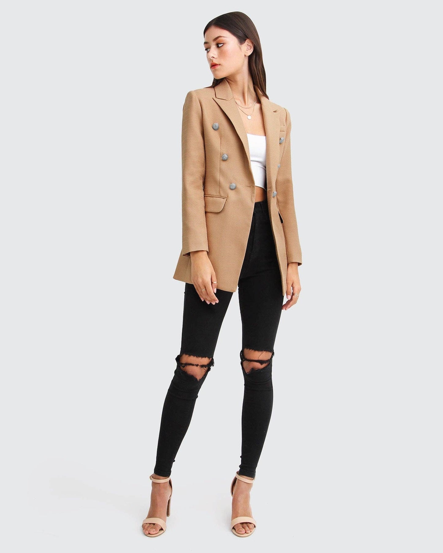 Princess Polina Textured Weave Blazer