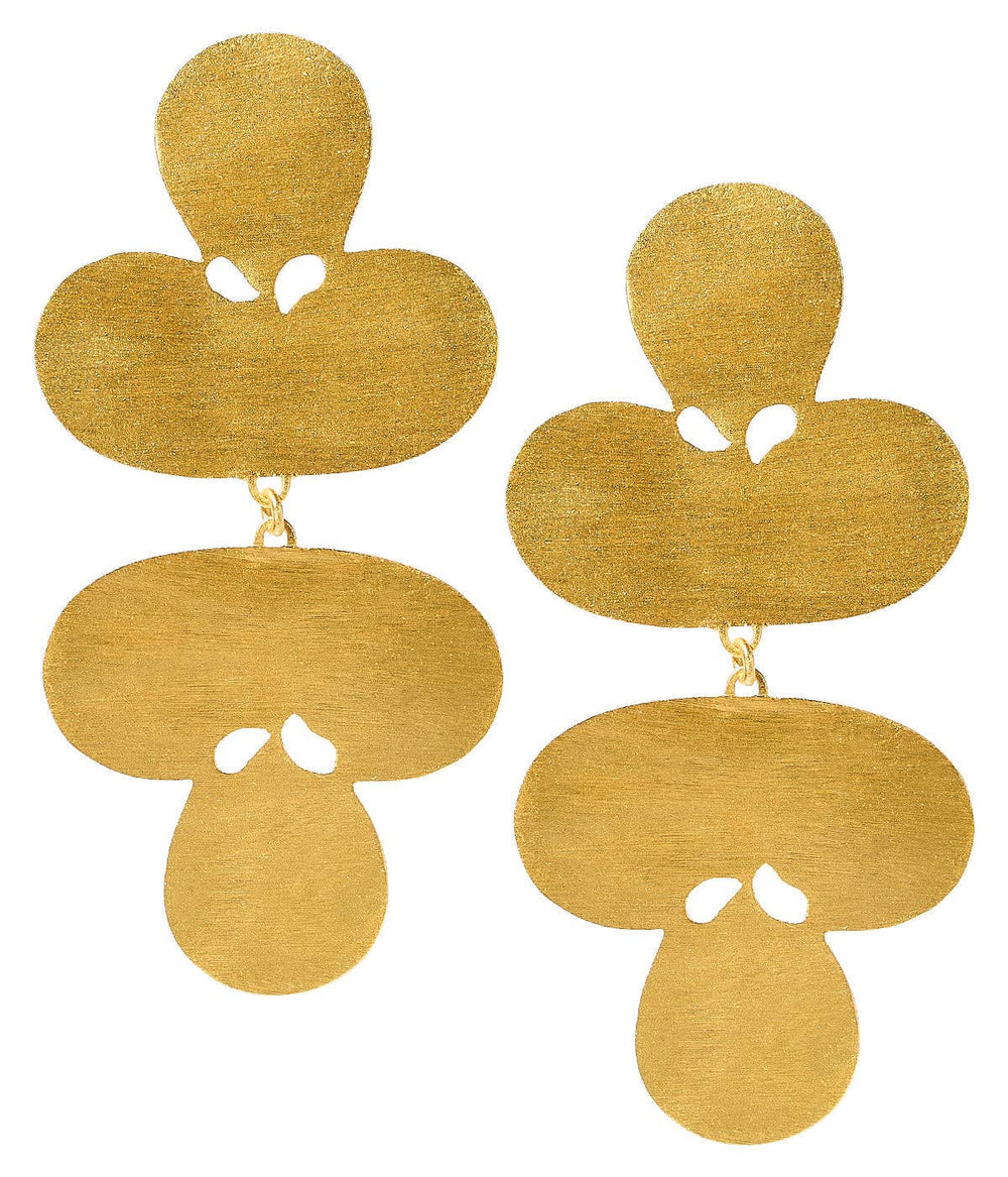 Flat Brushed Ginger Earring - WS