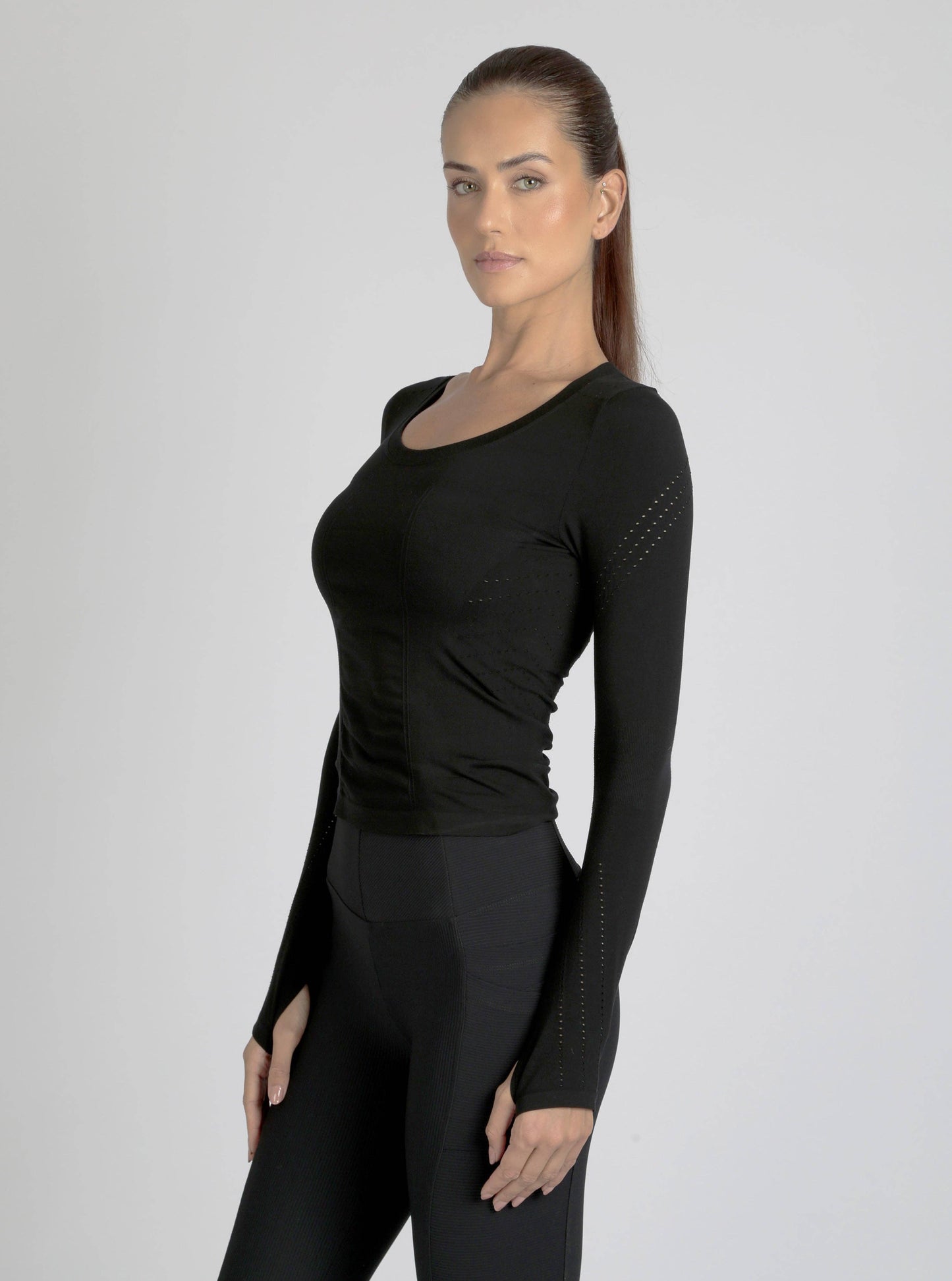 Seamless Scoop Neck Compression Top