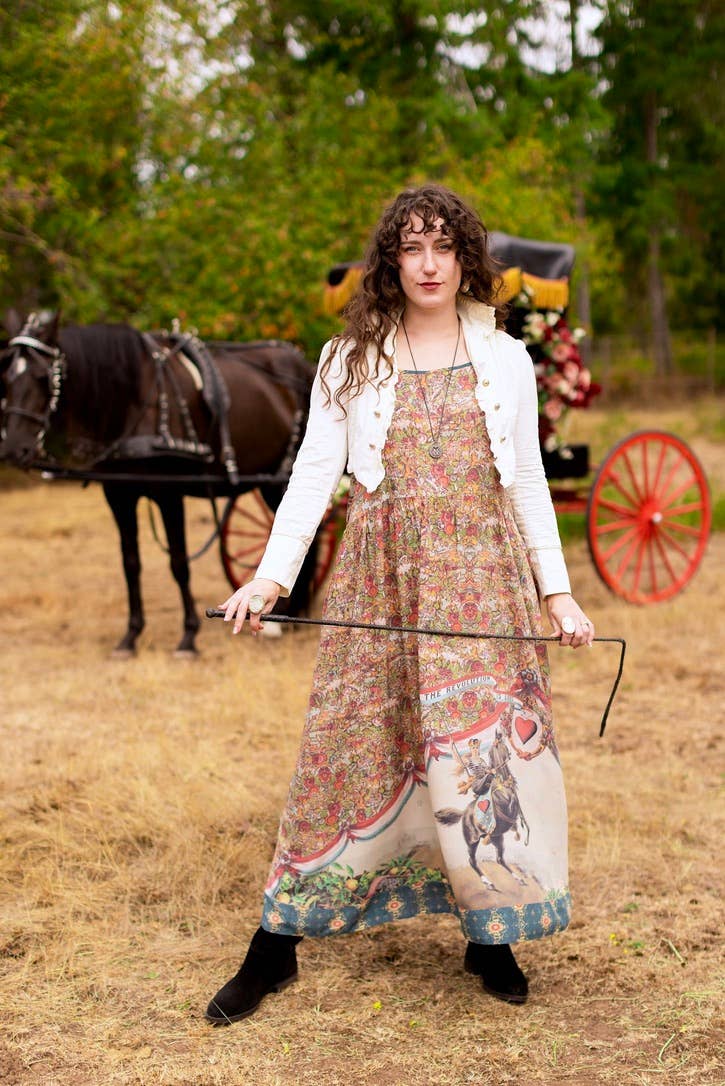 Love Revolution Bohéme Slip Dress w/ Sun, Horse & Florals