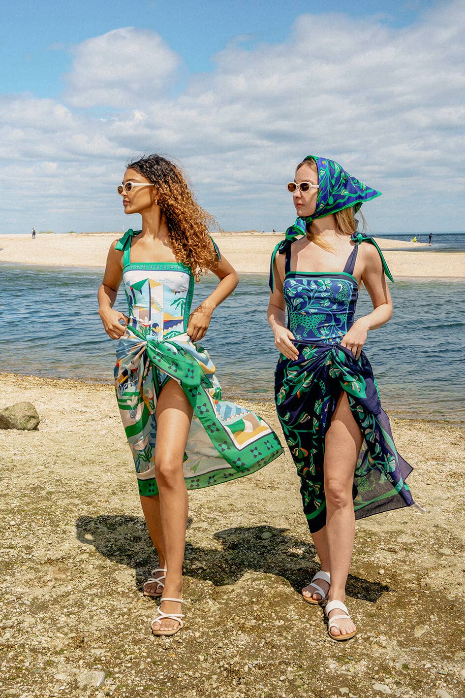 Beach Sarong Wrap - Leopards In The Verdant Wild