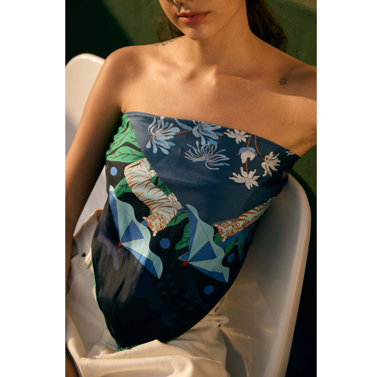 Double Sided Silk Scarf of Night Banquet