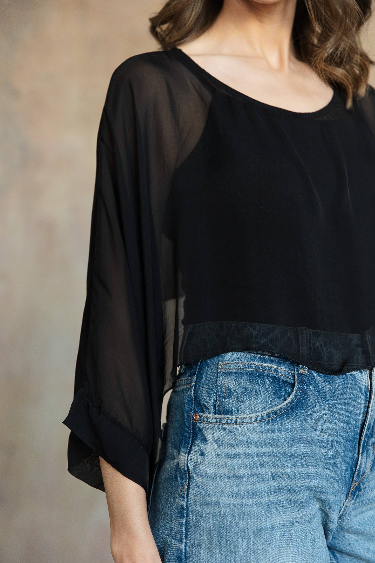 Mona Italian Silk Topper
