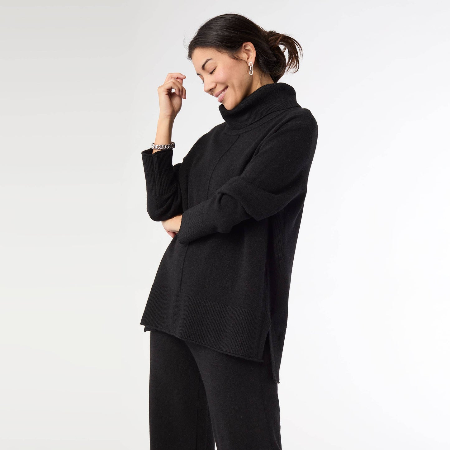 Heavenly-Luxe Cowl Neck with Rib Trim Detail