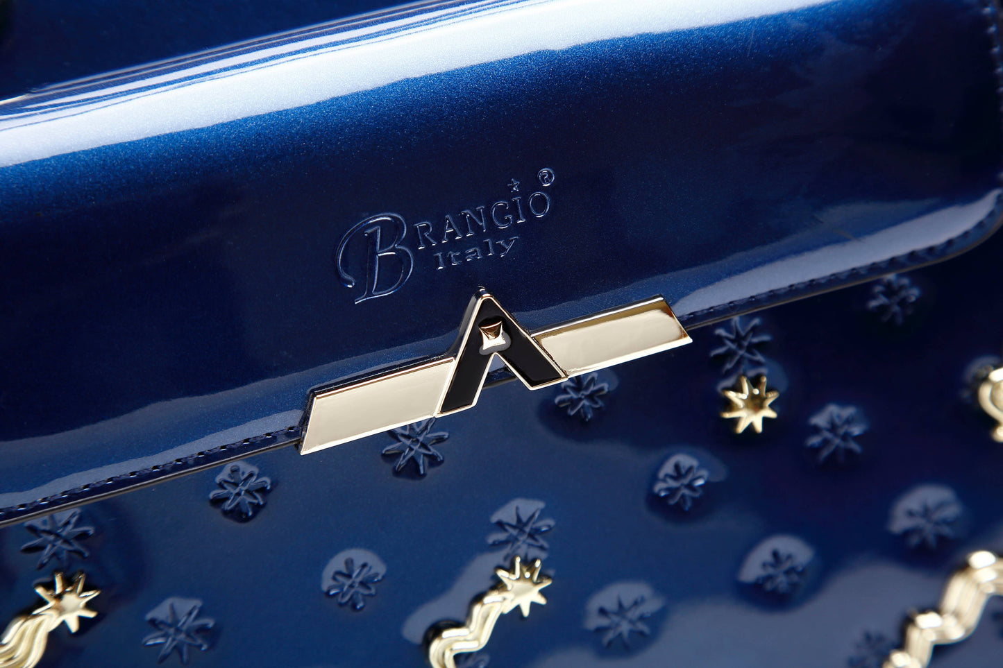 Brangio Italy Luxury Celestial Metallic Satchel Bag