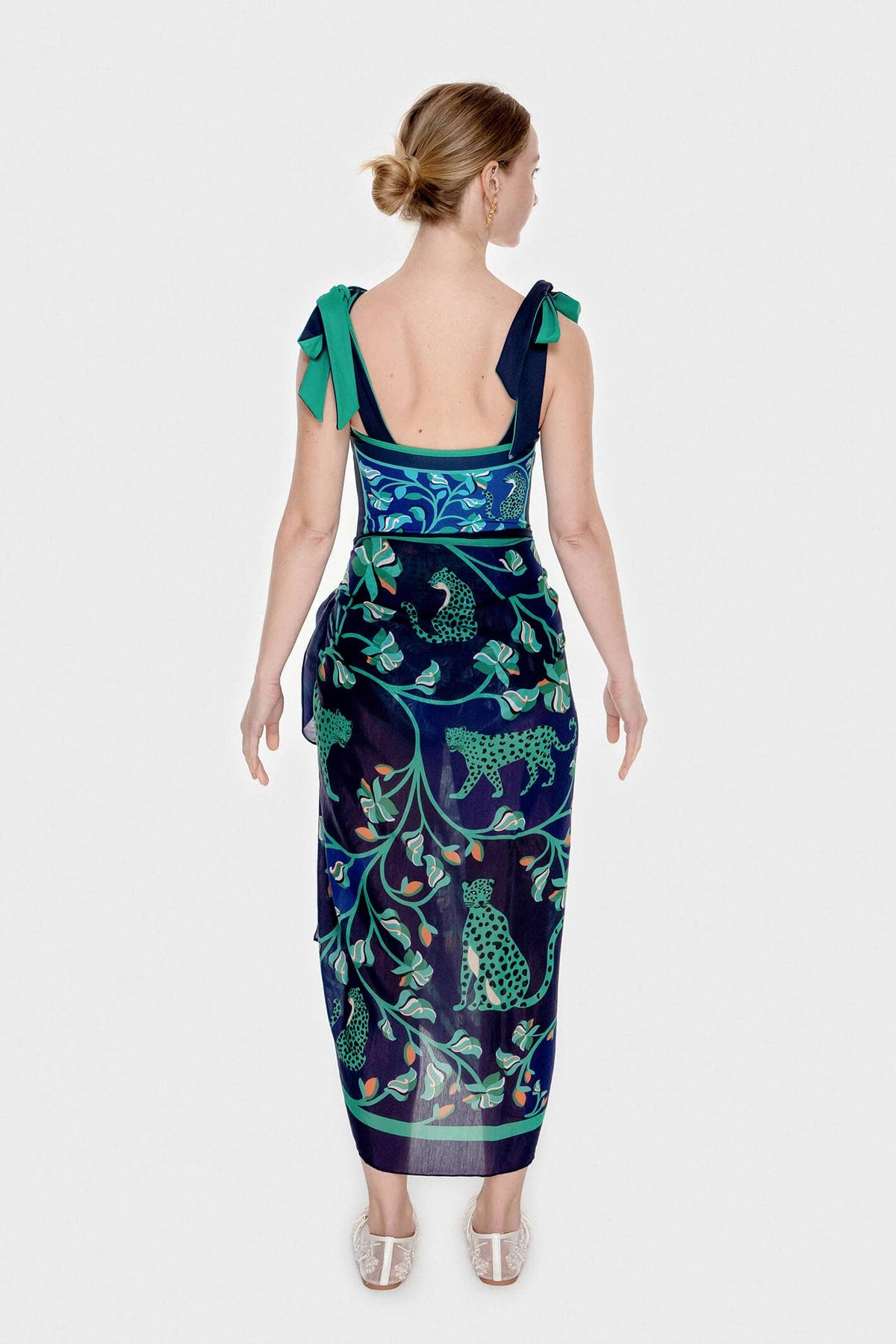 Beach Sarong Wrap - Leopards In The Verdant Wild