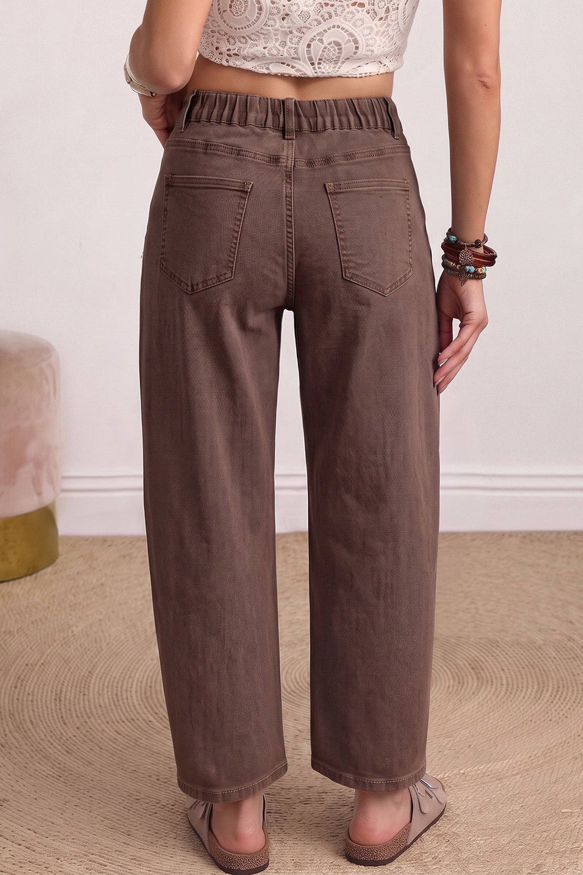 Briar Coffee Barrel Jeans | Patch Pocket Denim
