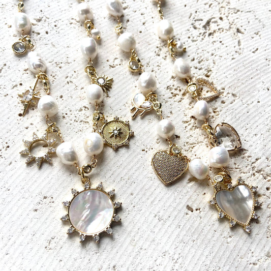 Luxe multi viral charm necklace trend pearl jewelry