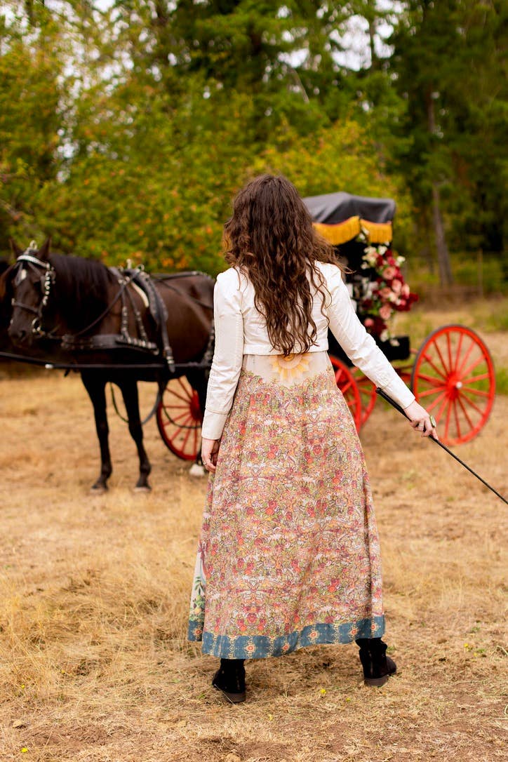 Love Revolution Bohéme Slip Dress w/ Sun, Horse & Florals