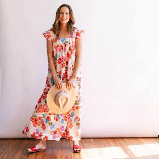 Rainbow Flower Olla Dress