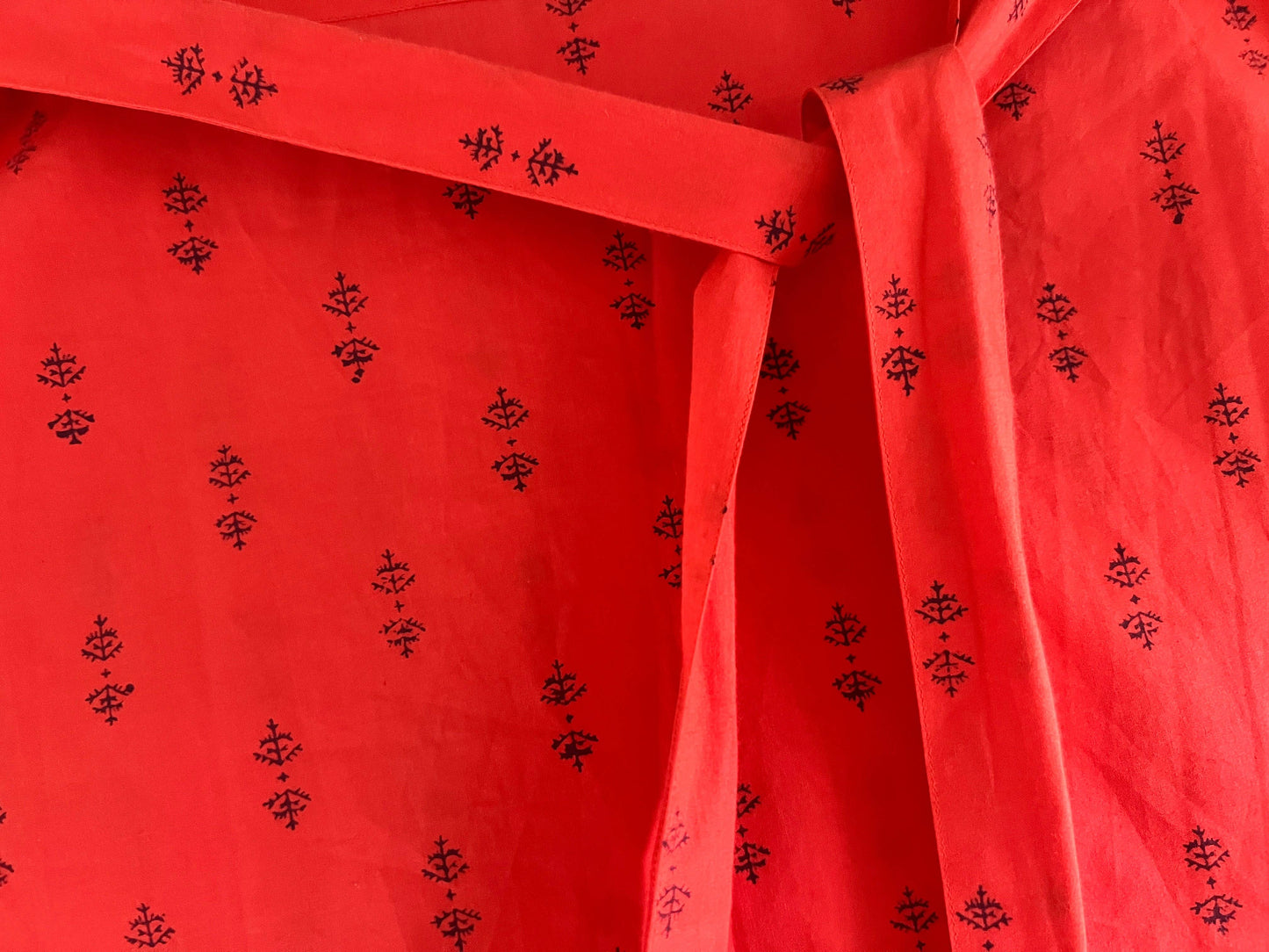 Tomato Red Staghorn Puff Sleeve Dress