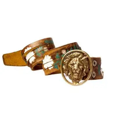 Lion Buckle with leather Belt - Vogue