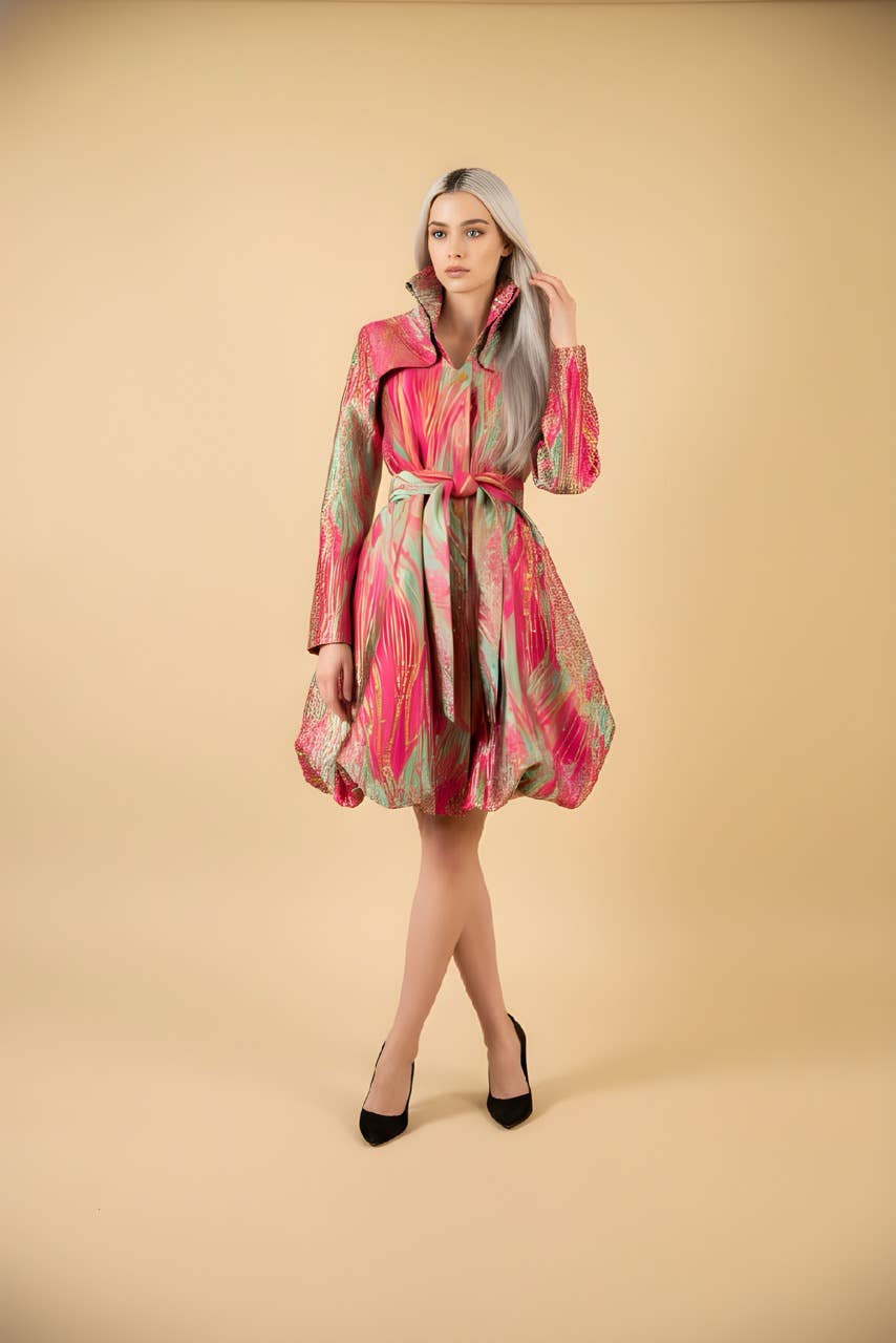 Brocade Bubble Coat-Dress