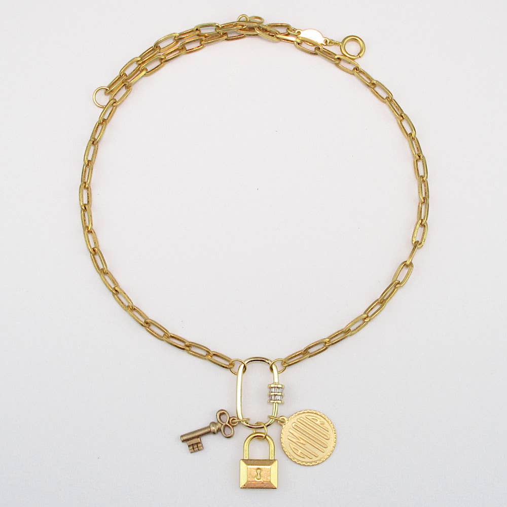 Carabiner Amour Charm Necklace