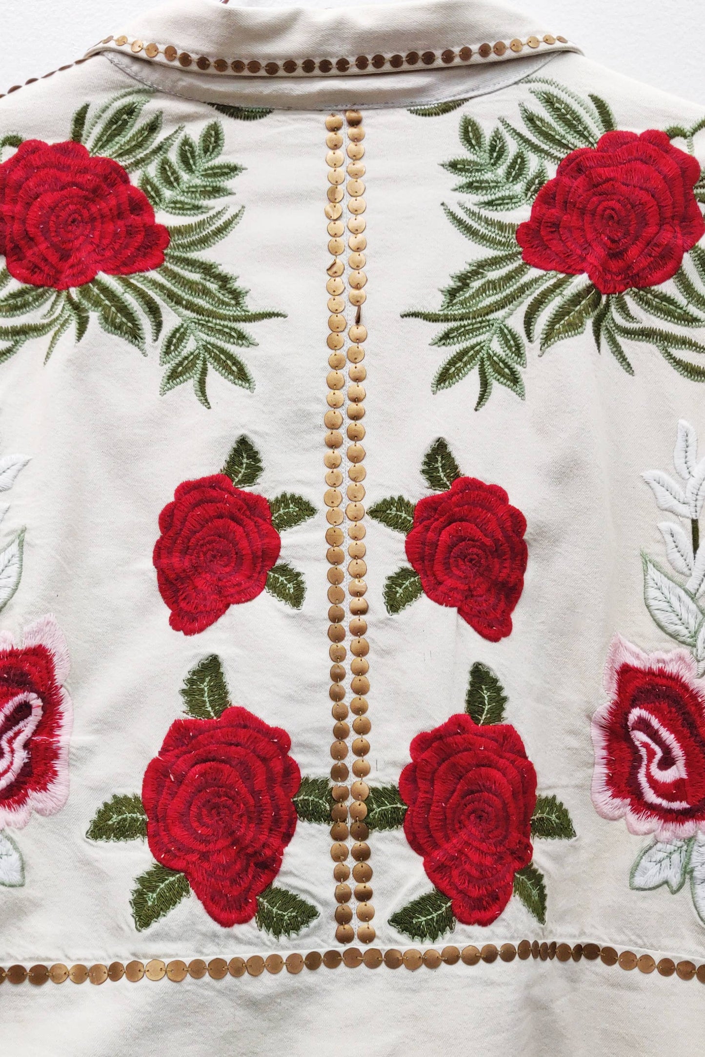 Carmen Embroidered Denim Motorcycle Jacket