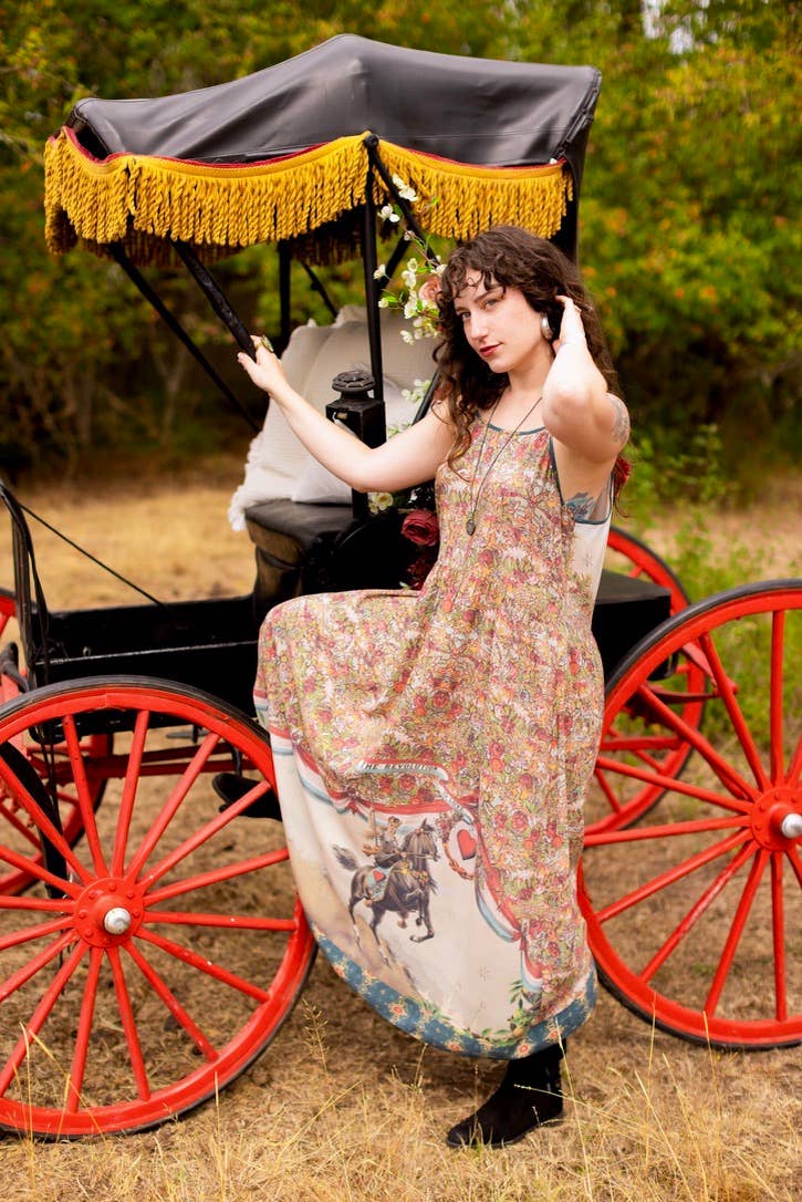 Love Revolution Bohéme Slip Dress w/ Sun, Horse & Florals