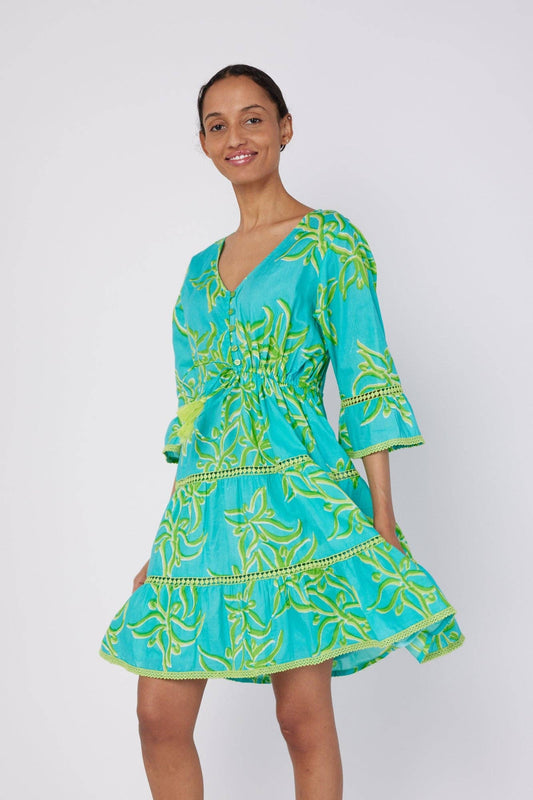 Desideria Resort Spring Summer Dress Blue Green