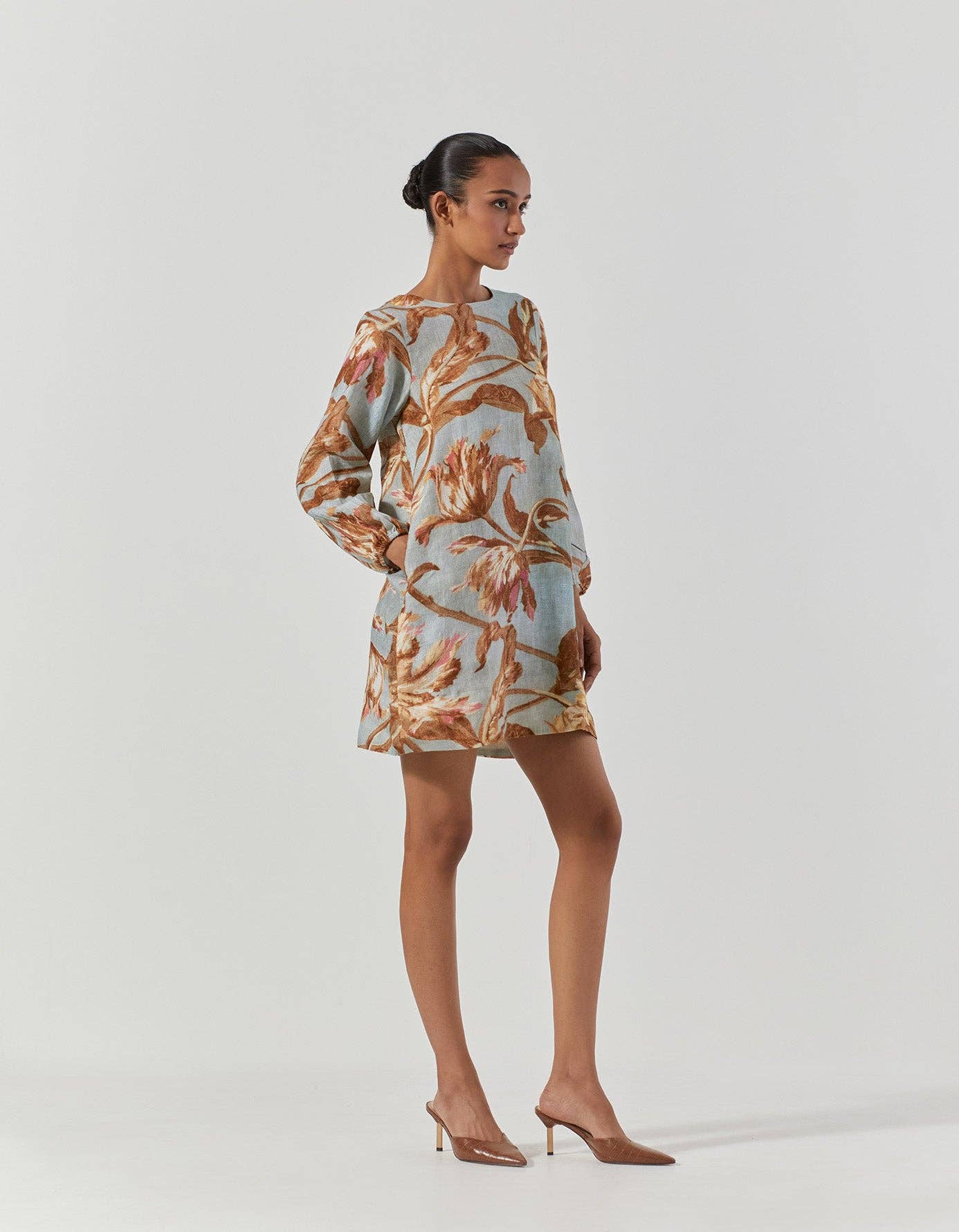 TREVI LINEN SHORT DRESS - PETITE