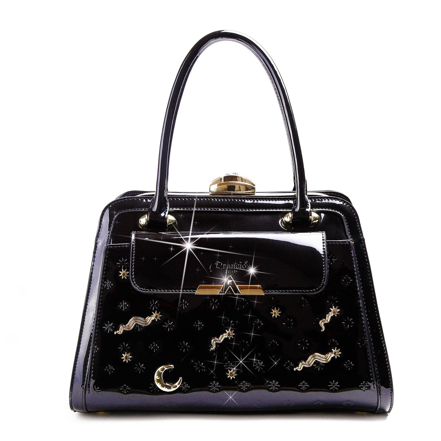 Brangio Italy Luxury Celestial Metallic Satchel Bag