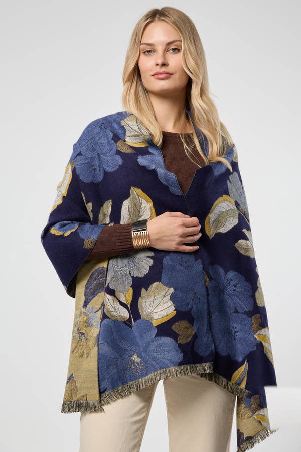Gilded Floral Reversible Scarf