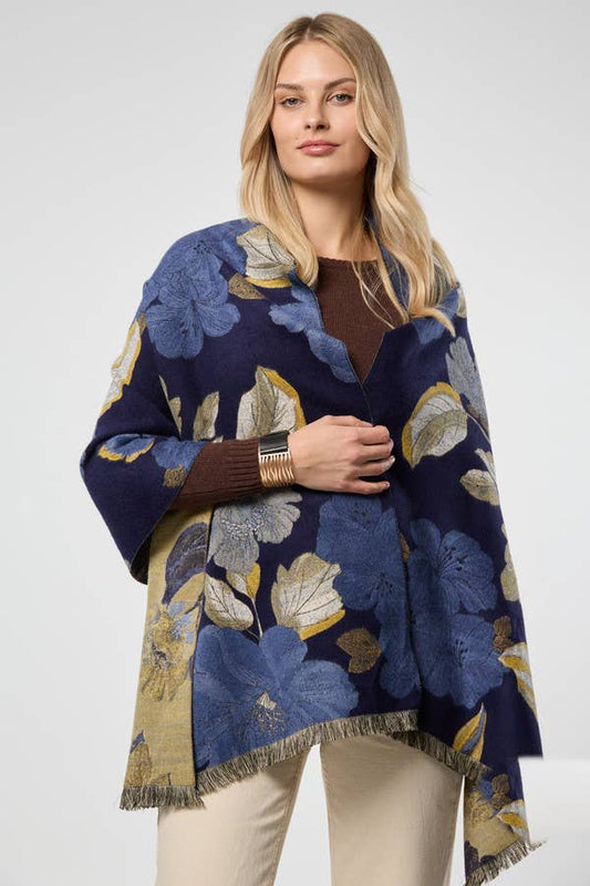 Gilded Floral Reversible Scarf