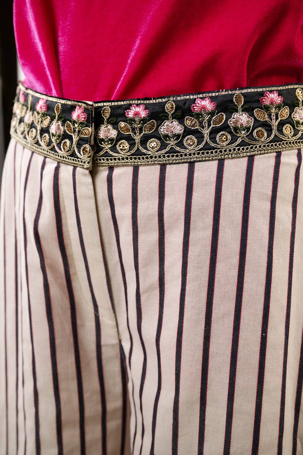 Derby Princess Stripe Pants | Wide Leg  Pants | Cotton Pants