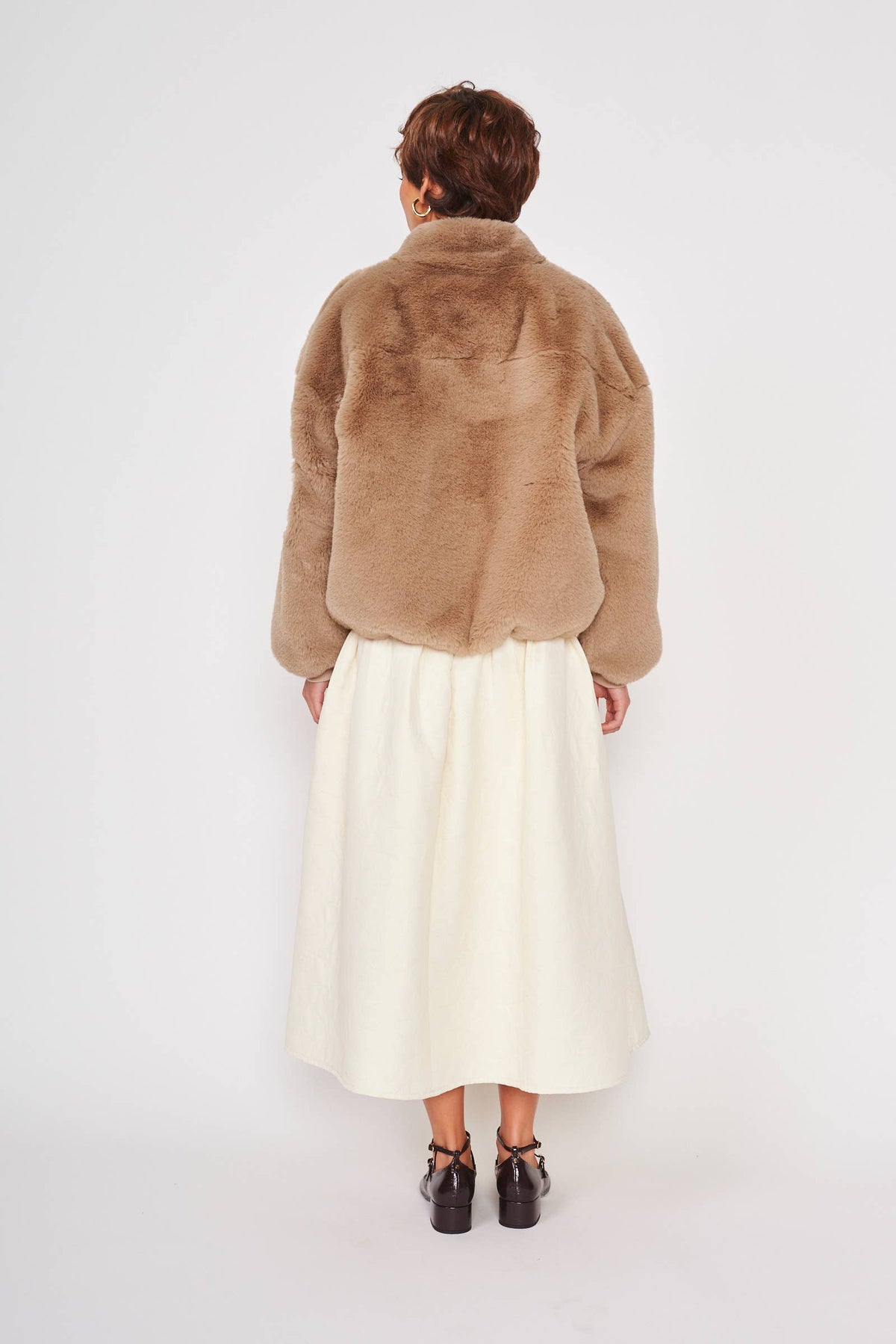 LUCIEN FAUX FUR TAUPE OUTER WEAR JACKET