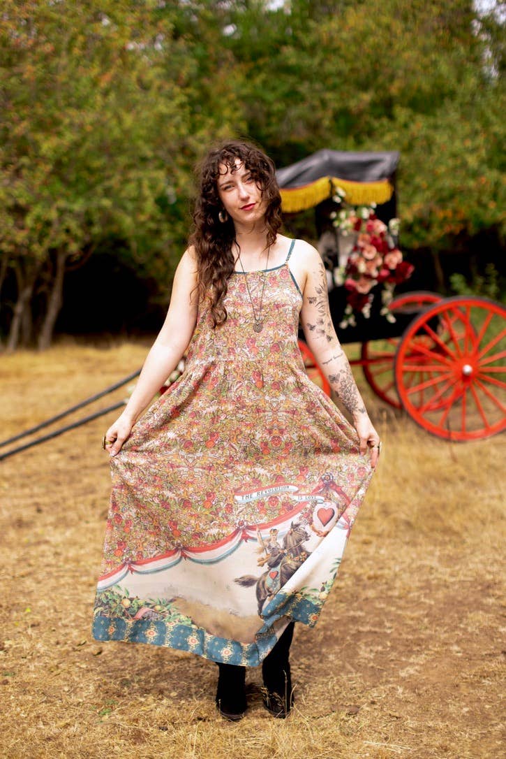 Love Revolution Bohéme Slip Dress w/ Sun, Horse & Florals